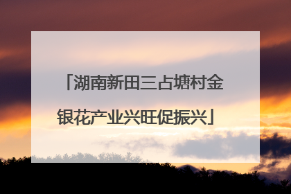 湖南新田三占塘村金银花产业兴旺促振兴